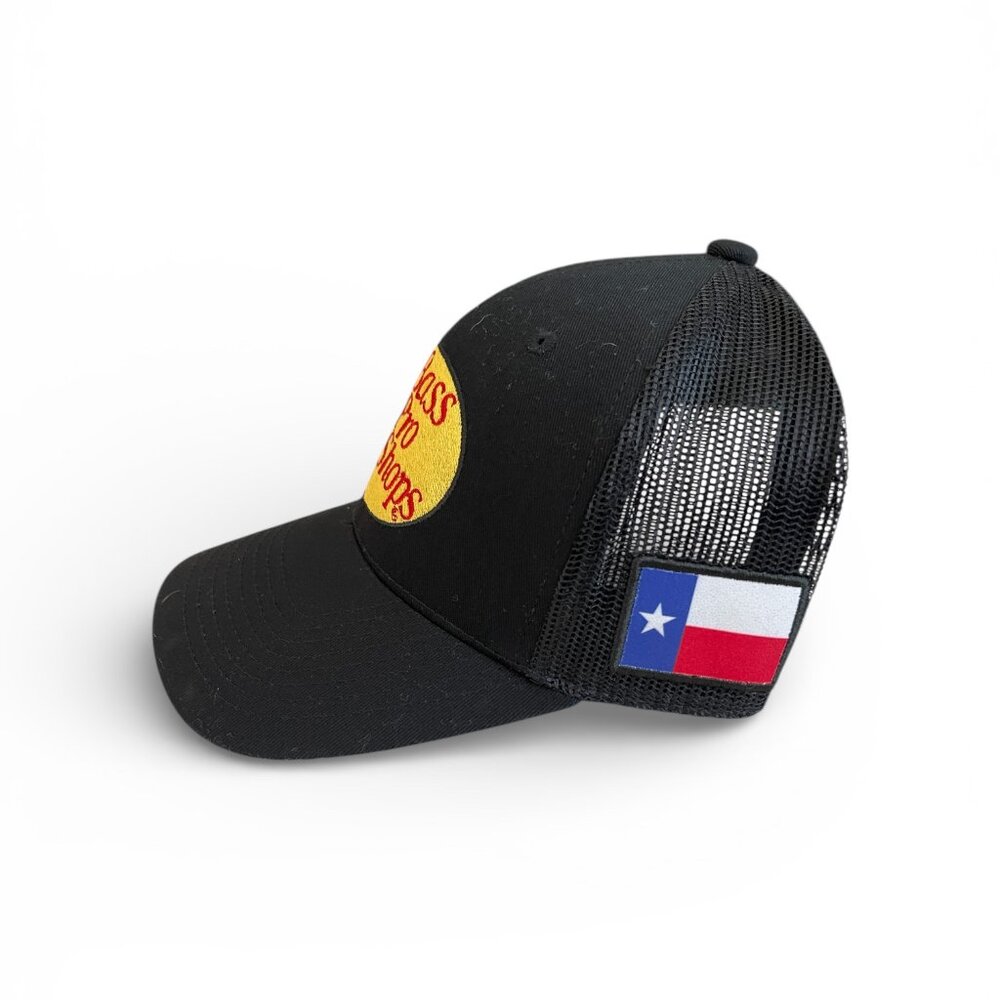 Bass Pro Shops Black Trucker Hat Texas Flag Fishing Mesh Snapback Cap - Picture 4 of 5